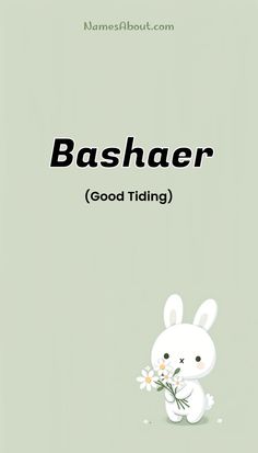 a rabbit holding flowers with the words basher