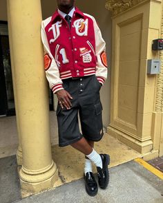 For pinterest • Instagram Tyler The Creator Outfit, 18th Photoshoot, Hood Outfits, Ptso Ideas, Red Black Outfit, Tyler The Creator Outfits, Formal Streetwear, Mens Streetwear Outfits, Outfits Men Streetwear