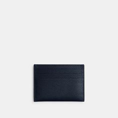 This minimalist alternative to a wallet is crafted of soft polished pebble leather detailed with our Coach graphic. The distinctive piece keeps cards organized in a design slim enough to slip into a back pocket. | Coach Card Case With Graphic - Dark Navy Polished Pebble, Card Organizer, Coach Wallet, Card Holder Wallet, Navy Color, Dark Navy, Wallet Men, Card Case, Pebbled Leather