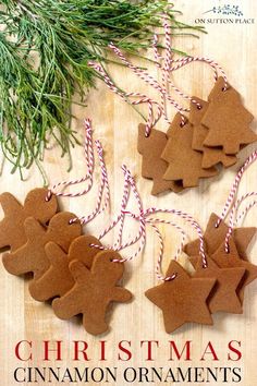 christmas cinnamon ornament ornaments on a wooden table