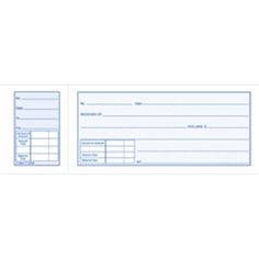 two blank checks are shown in blue