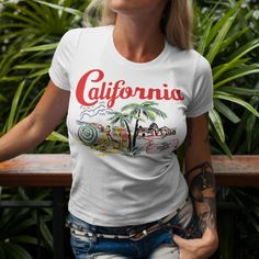 Introducing the California Ladies T-shirt, the perfect addition to your wardrobe for a fashionably casual look. This signature style from Next Level is crafted from 100% combed, ring-spun cotton, making it super-soft and comfortable to wear. With a slim fit and longer body length, this tee is designed to flatter your feminine curves. Available in sizes S to 3XL, this classic tee is a must-have for every fashion-conscious woman. The light fabric (4.3 oz/yd² (146 g/m²)) ensures that you stay cool Trendy Crew Neck T-shirt With Front Print, Trendy Pre-shrunk Cotton T-shirt, Trendy Crew Neck Top With Graphic Printing, Graphic Print Crew Neck Top In Ring-spun Cotton, Crew Neck Tops With Graphic Print In Ring-spun Cotton, Crew Neck Tops In Ring-spun Cotton With Graphic Print, Ring-spun Cotton Crew Neck Top With Graphic Print, Trendy Pre-shrunk Ring-spun Cotton T-shirt, Trendy T-shirt With Front Print Crew Neck