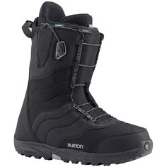 the burton snowboard boot is shown in black