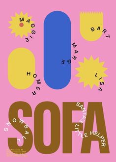 a poster with the words sofa on it