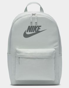 Nike Heritage Backpack. Take Your Gear To Go With The Nike Heritage Backpack. Its Spacious Main Compartment Features A Sleeve That Holds Up To A 15" Laptop, So Your Computer Is Never Out Of Reach. 2 Zippered Accessories Pockets Help Keep Your Gear Organized And Easy To Grab. This Product Is Made With At Least 65% Recycled Polyester Fibers. The Extra Zipper Compartments Help Keep You Organized, Add Convenience And Secure Your Keys, Wallet And Phone. Densely Woven Polyester Provides Heavyweight Support. The Shoulder Straps And Back Are Padded For Extra Comfort. Approximate Dimensions: 17" X 12" X 6". Capacity: 25 Liters. 100% Polyester. Spot Clean. Imported. Nike School Backpacks, Nike Heritage Backpack, Backpack Ideas, Nike Backpack, Flannel Sweatshirt, Back To School Shoes, Graphic Trends, Gear Organizer, Trendy Backpacks