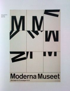 a poster with black and white letters on it