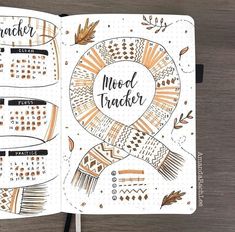 Bullet Journal Première Page, November Mood Tracker, Journal Mood Tracker Ideas, Autumn Bullet Journal, Bullet Journal 2020