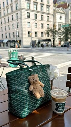 green goyard tote, fall aesthetic, bag charm, new york city, nyc, upper east side, ralph’s coffee Goyard Tote Aesthetic, Green Goyard Bag, Green Goyard Tote, Goyard Duffle, Goyard Aesthetic, Goyard Bag Price, Goyard Print, Green Goyard, Nyc Upper East Side