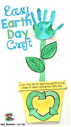 the earth day craft is made with handprints