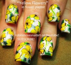 Nail Art by Robin Moses Bright Yellow Nail Art, Robin Moses Polish Giveaway, Polish giveaway Sunflower Nail Art, Robin Moses, Yellow Nail Art, Yellow Nails Design, Yellow Nail, Funky Nail Art, Nail Designs Tutorial