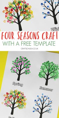 four seasons craft with free templates for kids to make and use in the classroom