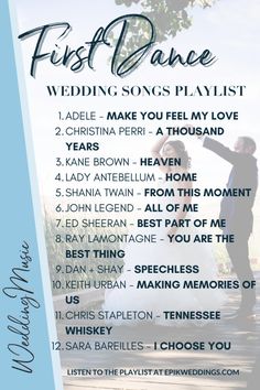 the first dance song list for this wedding