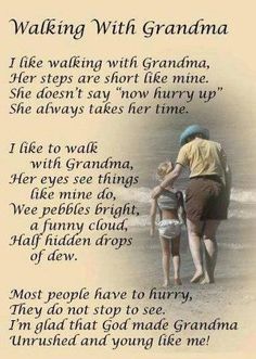 a facebook page with the message walking with grandma