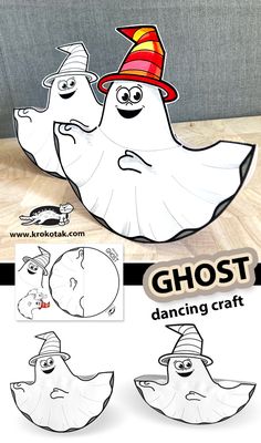 an image of ghost dancing craft with instructions to make it in the shape of a pumpkin