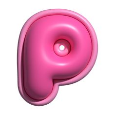 the letter p is made up of pink plastic