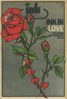 an old magazine cover with a rose on it