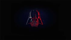 darth vader wallpaper with the dark side in red and blue lights on it