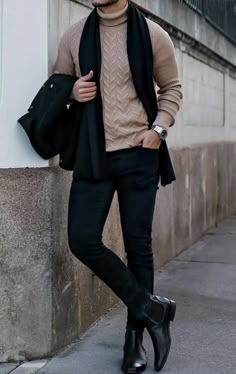 "Sleek and Snow-Ready: Navigate the winter landscape with sleek and snow-ready ensembles, featuring practical yet stylish pieces for the modern woman." Mens Professional Fashion, Outfits Quotes, Mens Fall Outfits, Pose Fotografi