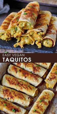 crispy veggie taquitos are easy to make and delicious