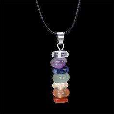 7 Chakra Crystal Necklace - Earth Healing Stones Crystal Pendants, Chakra Necklace, Rainbow Necklace, Natural Stones Necklace, 7 Chakra, 7 Chakras, Stone Crystal, Chakra Crystals, Chakra Stones