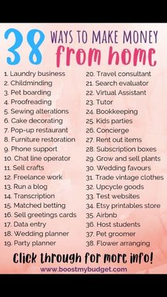 the 28 ways to make money from home