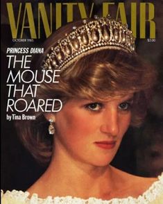 the cover of vanity fair magazine featuring princess elizabeth, who is wearing a tiara