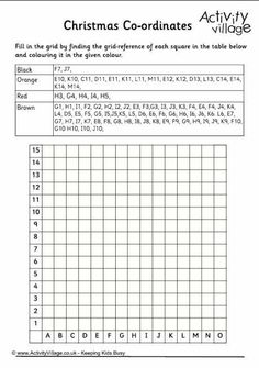 christmas coordinates worksheet for students to practice numbers and place value on the grid