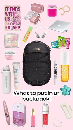 the back pack is full of beauty products