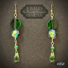 Earrings for women Green, iridescent, Chatruce & Aqua beaded Gold plated Finding  | eBay Beaded Wire Earrings, Aqua Beads, Handmade Wire Wrapped, Wire Wrapped Earrings, Fashion Jewelry Earrings, Handmade Wire, Wire Earrings, Jewelry Creation, Jewelry Designs