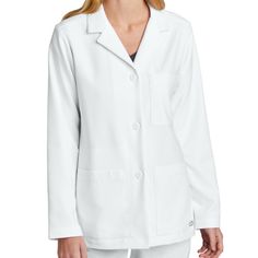 Ladies Button Front Jacket 65%Poly/35%Cotton New- Never Worn Women's Lab Coat, Pharmacy Technician, Medical Outfit, Lab Coats, Scrubs Nursing, Scrub Pants, Princess Seam, Cotton Poplin, Pharmacy