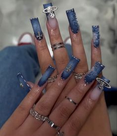 Blue Dramatic Nails, Dramatic Nails Designs, Buchona Nails, Business Shoot, Acrylics Nails, Nice Nails, Long Acrylic Nails Coffin