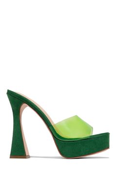 Green Platform, Heels Chunky, Open Toe Heels, Fancy Shoes, Shoe Fits, Mule Sandals, Pink Heels, Boot Pumps, Platform Heel