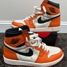 Jordan 1 Retro Og Orange Reverse Shattered Backboard Size 11 Excellent Condition Og All Orange Jordan, Shoes Jordan 1, Shattered Backboard, Shoes Jordan, Jordan 1 Retro, Orange White, Jordan Shoes, Mens Shoes Sneakers, Jordan 1