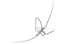 a single line drawing of a butterfly