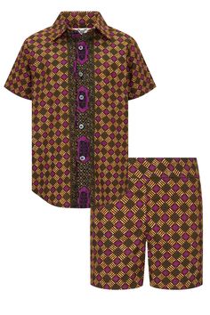 Boys African print shirt & shorts. 100% pure cotton batik wax boys outfit. New to the range is our boys sets, dress your princes like mini you's! Available from age 1-12. Shirt and shorts sold together as a set. Available in Men's Traditional collar & lapel front blazer with front pockets and chest pocket. Shorts have an adjustable elasticated waist with side and back pockets. 100% cotton fabric Please view our kids size chart for sizing Baby Boy Ankara Styles, Ankara For Boys Kids, Ankara Styles For Boys Kids, Boys Ankara Styles, African Dresses For Kids Boys, Ankara For Boys, Boys African Outfits, Ankara Styles For Kids Boys, Kids African Outfits Boys