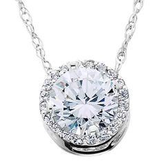 This popular women's fancy solitaire pendant features 3/8ct center and 16 round brilliant cut accent stones.  All diamonds are 100% lab grown and set in solid 14k white gold.  An 18" 14k white gold chain is included. Metal : 14k White Gold Purity : 14k Color : Clarity : SI2 Diamond Information : Lab Grown Diamond White Gold Chain, White Gold Chains, Halo Pendant, Solitaire Pendant, Pompeii, Rings Wedding, Diamond Halo, Fine Jewellery Necklace, Quality Diamonds