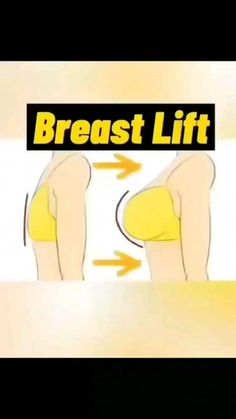 a woman in yellow panties with the words breast lift above her stomach and an arrow pointing to