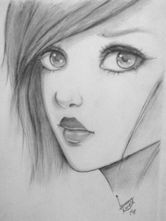 a pencil drawing of a woman's face