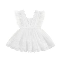 A gorgeous romper with a darling lace skirt and delicate feather lined sleeves - Your little girl will look and feel like a true princess! Summer Lace Dress With Lace Bodice For Dress-up, Summer Lace Tutu Dress For Dress-up, Cute Lace Baptism Dress With Lace Trim, Summer Baptism Dress With Lace Bodice, Summer Lace Dress With Lace Bodice For Baptism, Summer Baptism Lace Dress With Lace Bodice, Elegant Sleeveless Lace Trim Tutu Dress, Summer Lace Dress With Lace Bodice, Elegant Summer Baptism Dress With Lace Patchwork