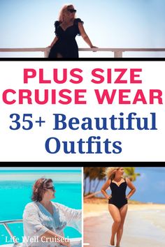 Ready to shine on your cruise? Check out 35+ beautiful plus-size cruise outfits that are perfect for every occasion! From flattering swimsuits and cover-ups to casual sundresses and elegant cocktail dresses, this guide has everything you need to look fabulous and feel confident. Plus, find must-have accessories to complete your cruise wardrobe. | Plus Size Cruise Wear | Flattering Cruise Outfits | Cruise Packing List | Plus Size Swimwear | Formal Cruise Dresses Formal Night On Cruise Dresses Plus Size, Plus Size Cruise Outfits Caribbean, Cruise Outfits For Women Plus Size, Carribean Cruise Outfits, Plus Size Cruise Outfits, Wardrobe Plus Size, Cruise Ship Outfits, Elegant Cocktail Dresses, Cruise Dresses