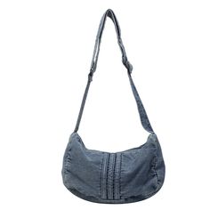 Lkblock Women Fashion Denim Satchel Bags Casual Handbags Adjustable Strap Vintage Shoulder Bag Solid Color Large Capacity Shopping Bag Casual Handbags, Bags Casual, Hot Bags, Vintage Shoulder Bag, Bag Light, Genuine Leather Bags, Womens Crossbody Bag, Sewing Thread, Business Casual Outfits