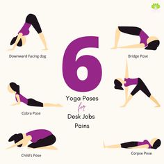 the yoga poses for six different types of legs and arms are shown in this poster