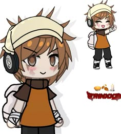 an anime character with headphones on