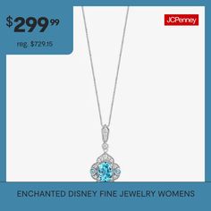 Included: 1 Pendant(s), 1 Chain(s)Character: Aladdin, JasmineDiamond Clarity: I2-I3Jewelry Closure: Spring Ring ClaspSetting: ProngStone Cut: OvalStone Millimeter Measurement: 8 Mm Length, 6 Mm WidthDiamond Color: I-JMetal Color: WhiteChain Length: 18 InchChain Width: .8 MillimetersChain Gauge: 040Pendant Length: 26.6mmPendant Width: 12.8mmRounded Carat Weight: 1/6 Ct. T.w.Chain Construction: BoxCare: Wipe CleanStone Type: 18 Genuine Diamond, 3 Genuine Blue TopazAuthenticity: Genuine StoneBirth… Aladdin Jasmine, Enchanted Disney, Enchanted Disney Fine Jewelry, Disney Fine Jewelry, Aladdin And Jasmine, Aladdin, Spring Rings, Type 3, Blue Topaz