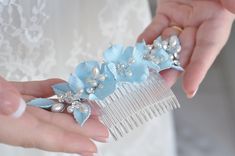 Bridal Jewellery Inspiration, Something Blue, Hair Comb, Headpiece, Tiara, Jewelry Inspiration, Comb, Bridal Jewelry, Floral Rings