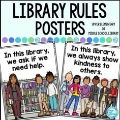 the library rules posters are for students to use in their own language and writing skills