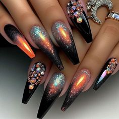 Country Acrylic Nails, Vacation Nail Designs, Witchy Nails, Nails Classy