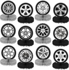 several different types of tires and rims