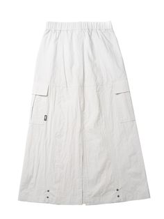 This is a casual and comfortable skirt that is made out of high quality cotton and nylon blend fabric. With design detail of vintage washed fabric, vent on the back, and D-ring detail, it gives a trendy and casual mood.- Side cargo pockets- Unique structure with rivets and eyelets- Vintage washed fabric- Back opening Relaxed Fit Beige Cargo Skirt For Summer, Beige Cotton Cargo Skirt With Pockets, Summer Beige Cotton Cargo Skirt, Casual White Cotton Cargo Skirt, Comfortable Skirts, D Ring, Rivets, Long Skirt, Design Details