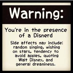 a sign that says warning you're in the presence of a disney